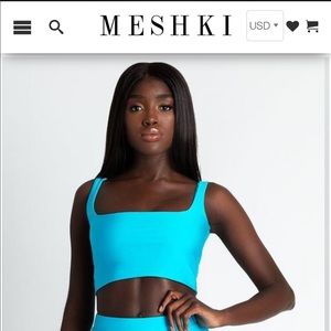 Meshki Neon Turquoise Crop Top